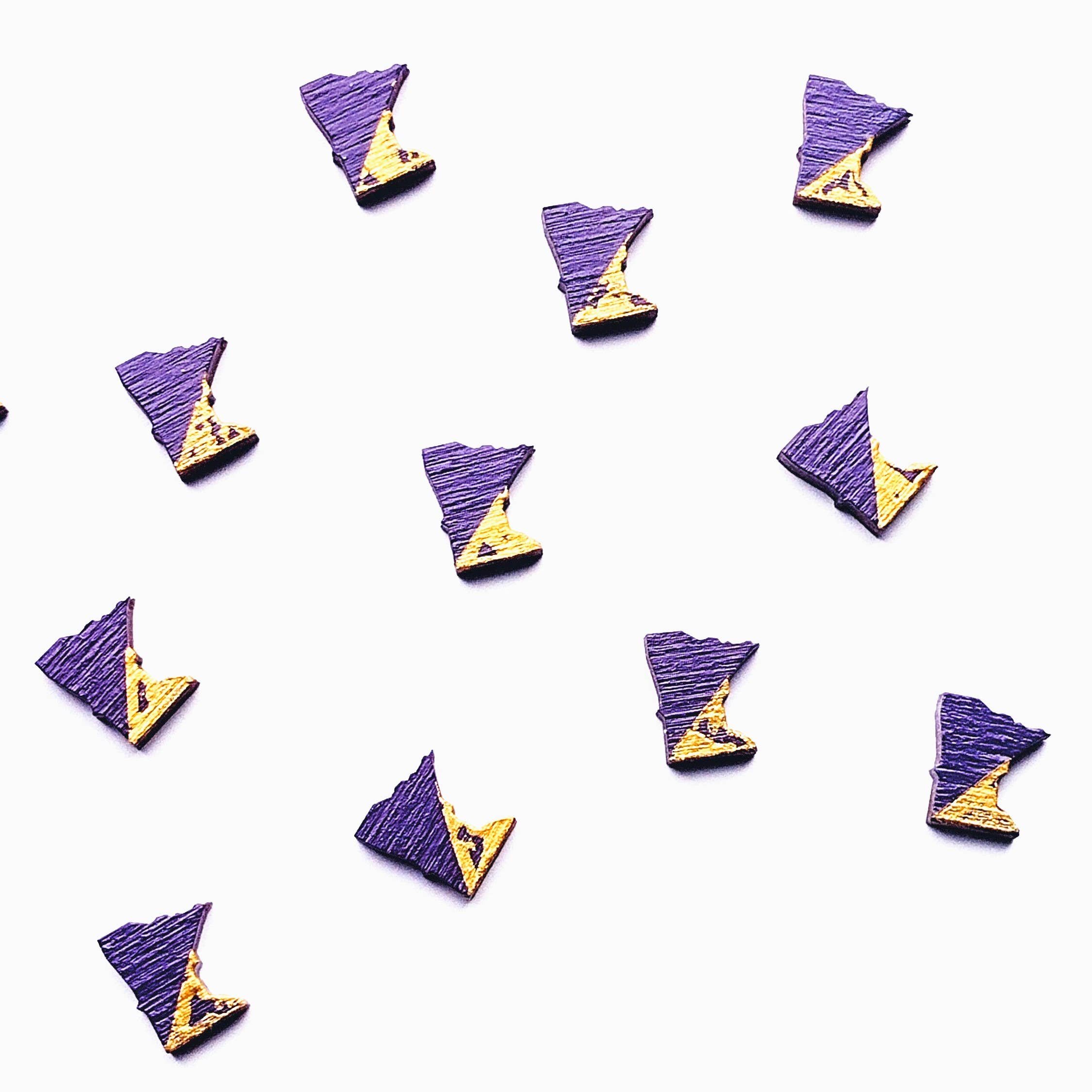 Spoon & Theory Handmade - Wholesale Stud/Post Earrings - Minnesota Vikings Wood Stud Earrings - MN State Studs1