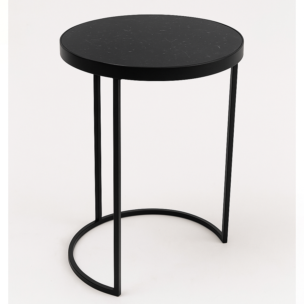 India Curated - Wholesale Side Table - Side Table with Black Marble Top & Metal Frame3