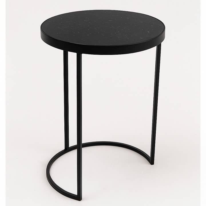 India Curated - Wholesale Side Table - Side Table with Black Marble Top & Metal Frame3