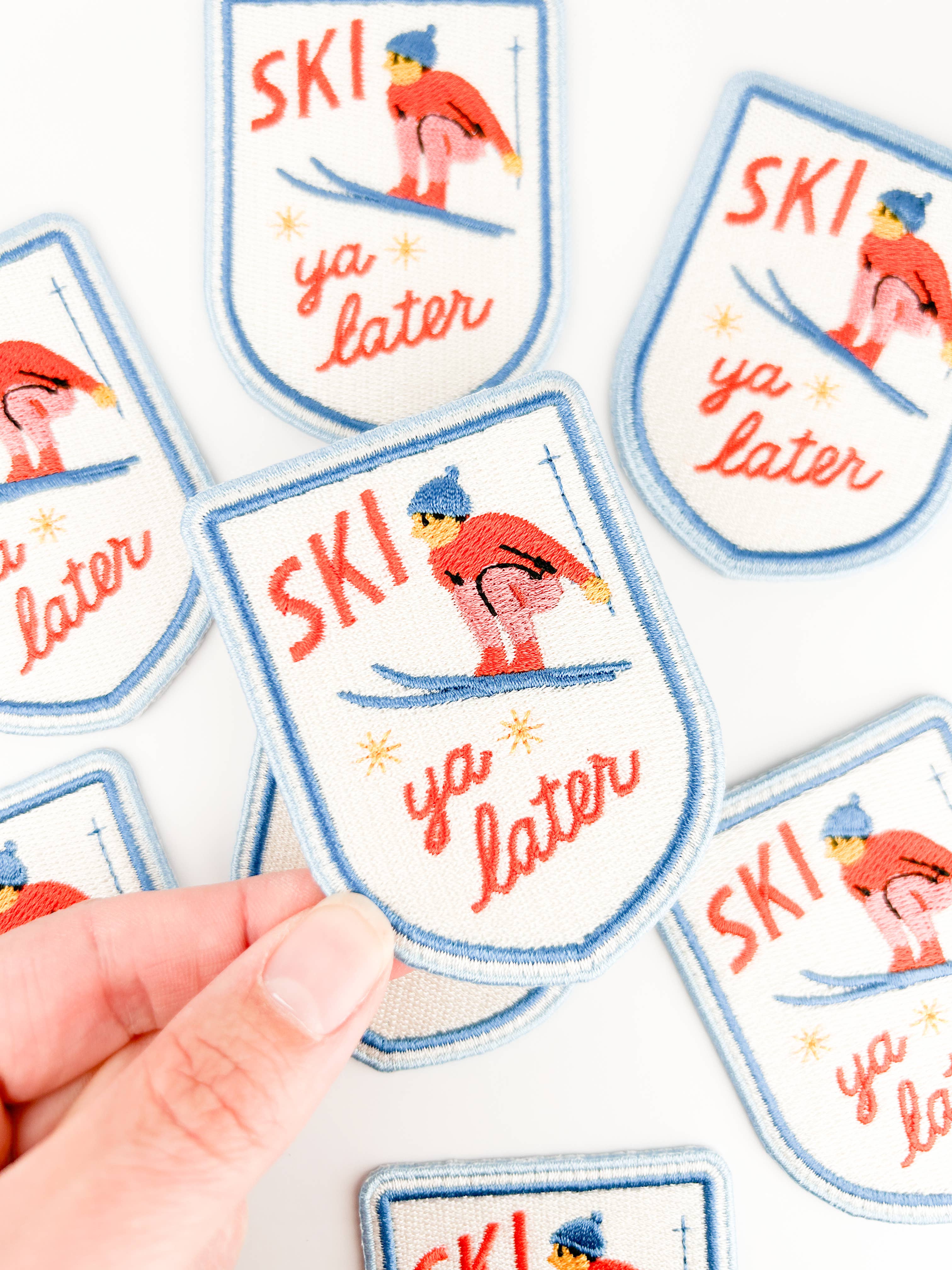 Field Trip Threads – wholesale Lapp – Ski Ya Later-märke | Retro skidåkning broderat strykmärke3