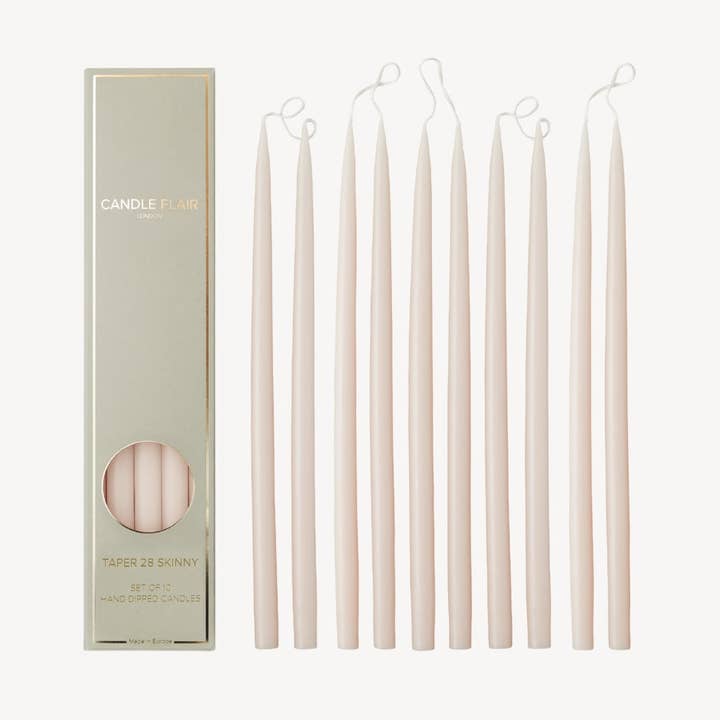 Låda med 10 ljus - Taper 28 Smala - Nude för wholesale av Candle Flair