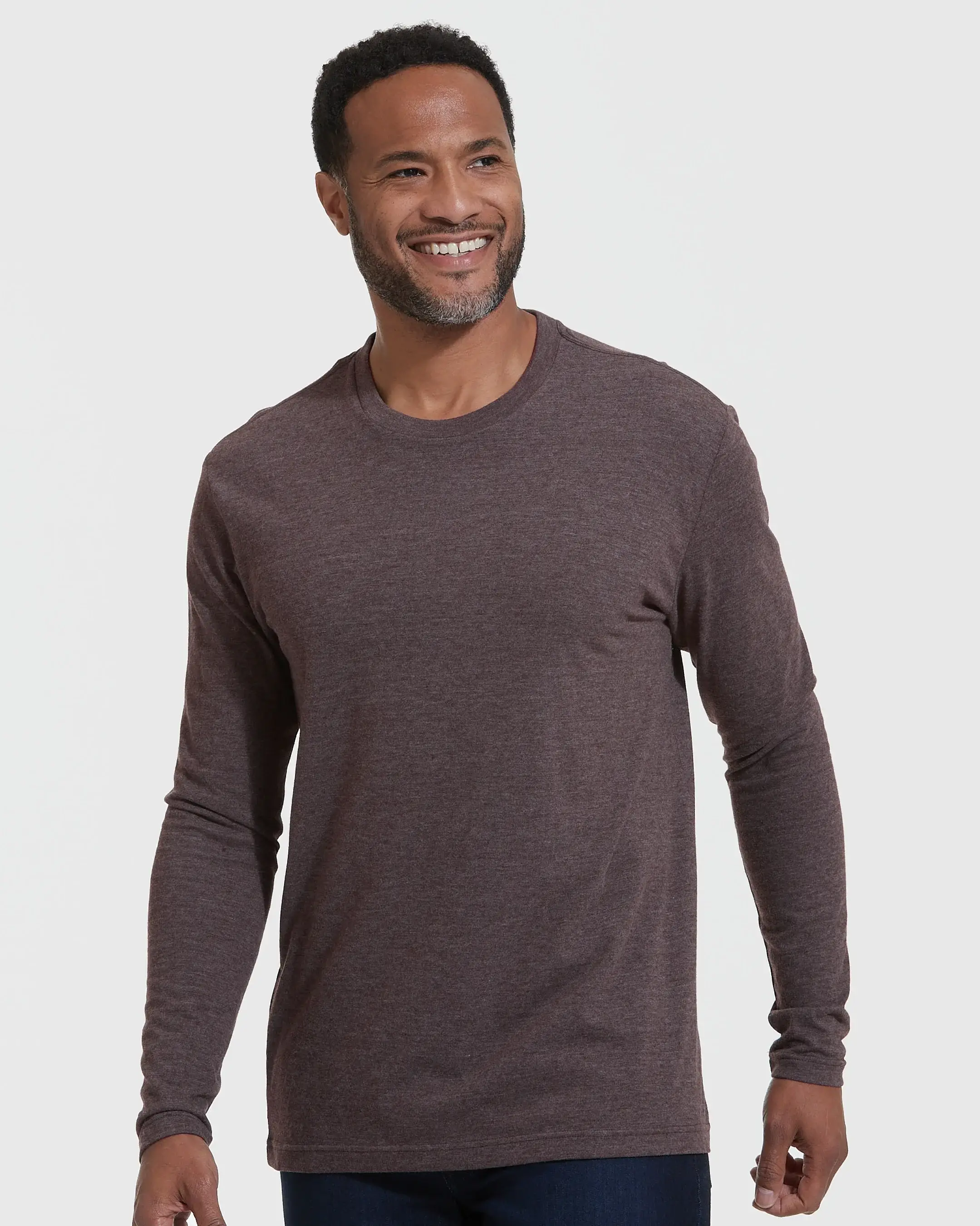 True Classic - Wholesale T-Shirt - Men's - Long Sleeve T-Shirt | Crew Neck | Heather Dark Oak2