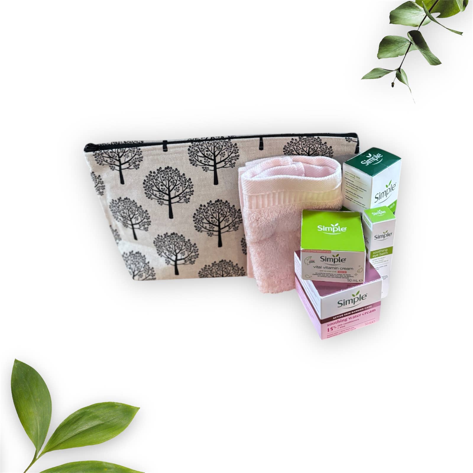 everydaybags.gifts - Vente Trousse de toilette – femme - Trousse de toilette écologique faite à la main – Tissu mûrier noir2