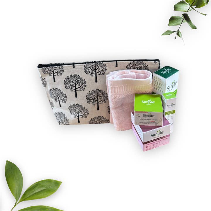everydaybags.gifts - Vente Trousse de toilette – femme - Trousse de toilette écologique faite à la main – Tissu mûrier noir2