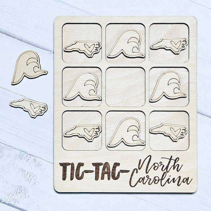 North Carolina Ocean Wave Tic-Tac-Toe Game for wholesale by The Trendy Traveler