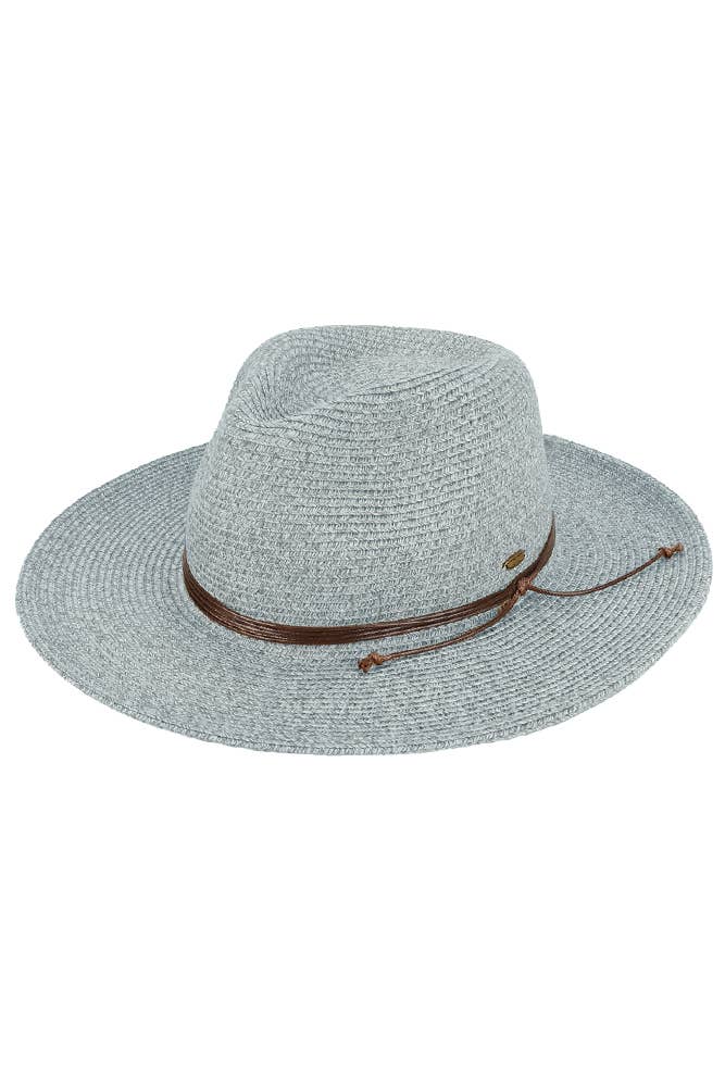 Hana - Wholesale Straw Hat - Women's - C.C String Trim Band Panama Sun Hat0