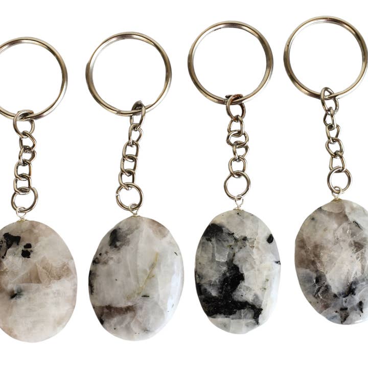 Soothing Crystals - Wholesale Keychain - Unisex - Rainbow Moonstone Key Chain, Gemstone Keychain, Keychain