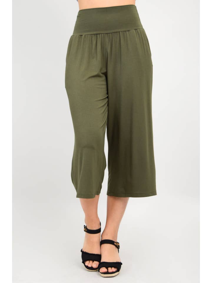 Blue Sky Clothing Co LLC - Wholesale Pants - Women's - Gaylene Capri, Khaki, Bamboo