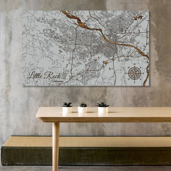 Arkansas: Little Rock Street Map for wholesale by Fire & Pine