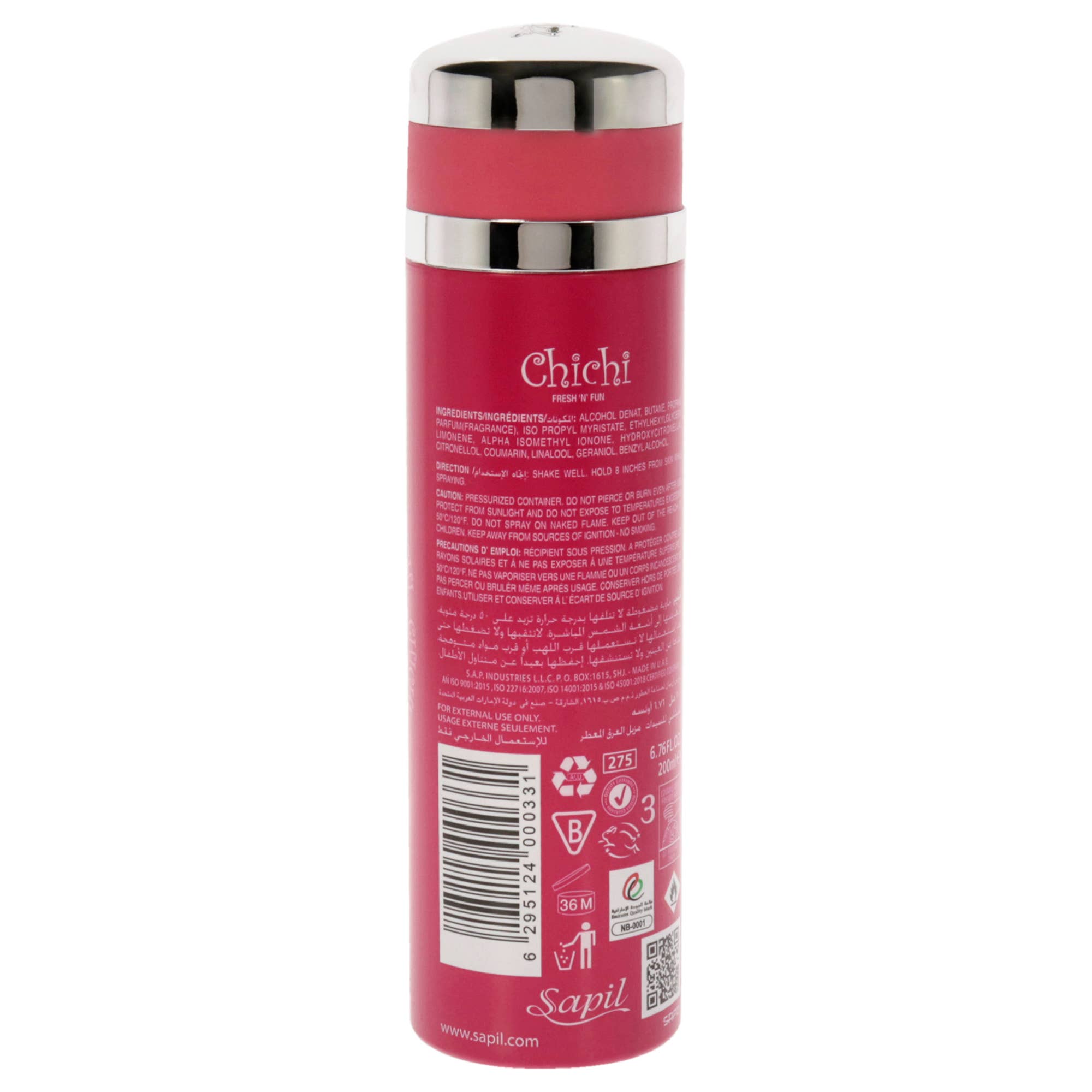 Style Rule - Wholesale Deodorant - Women's - Chichi Pour Femme by Sapil - 6.76 oz Deodorant Spray1