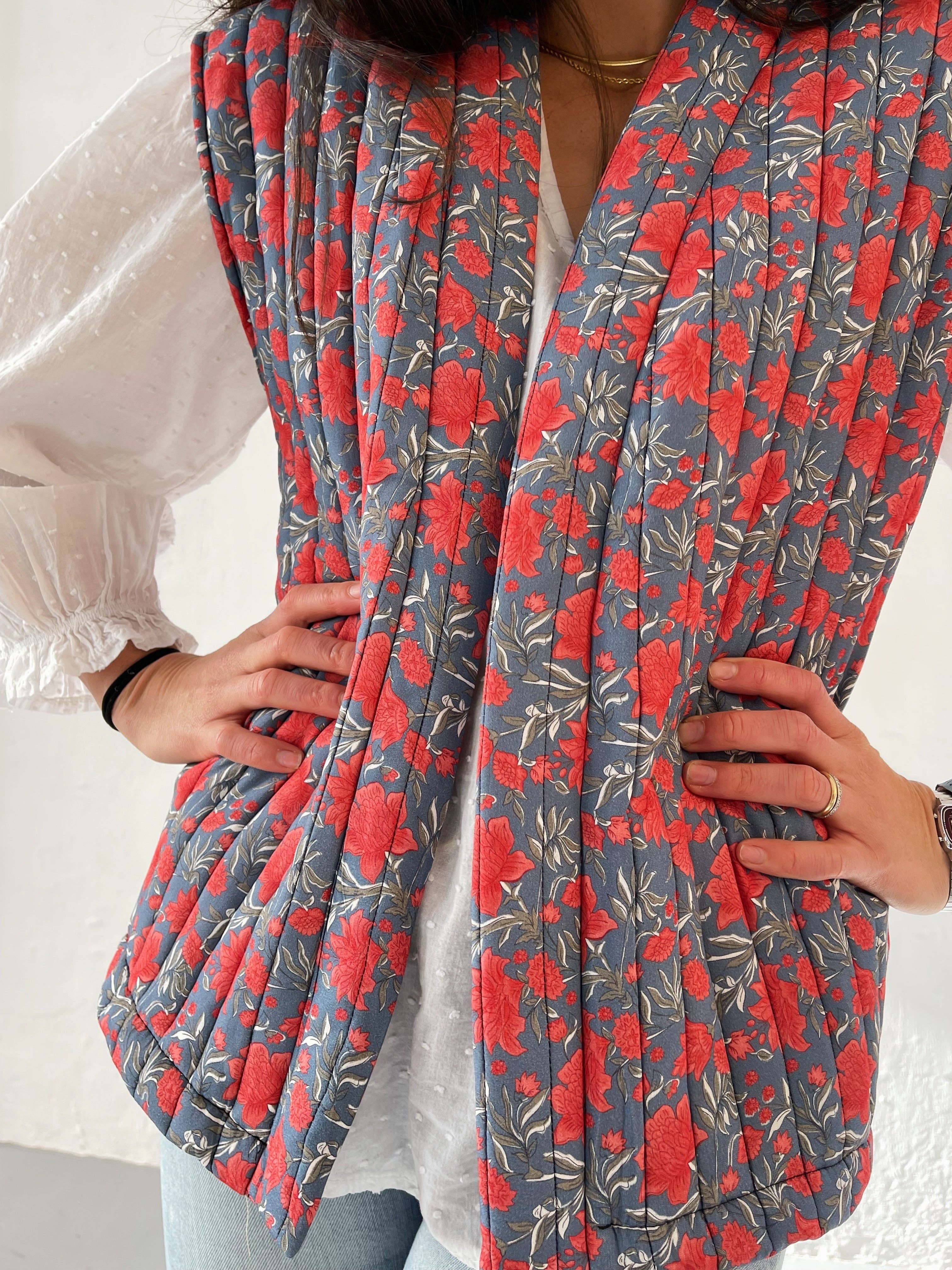 MindTraveler – wholesale Väst - Dam – Floral vadderad väst3