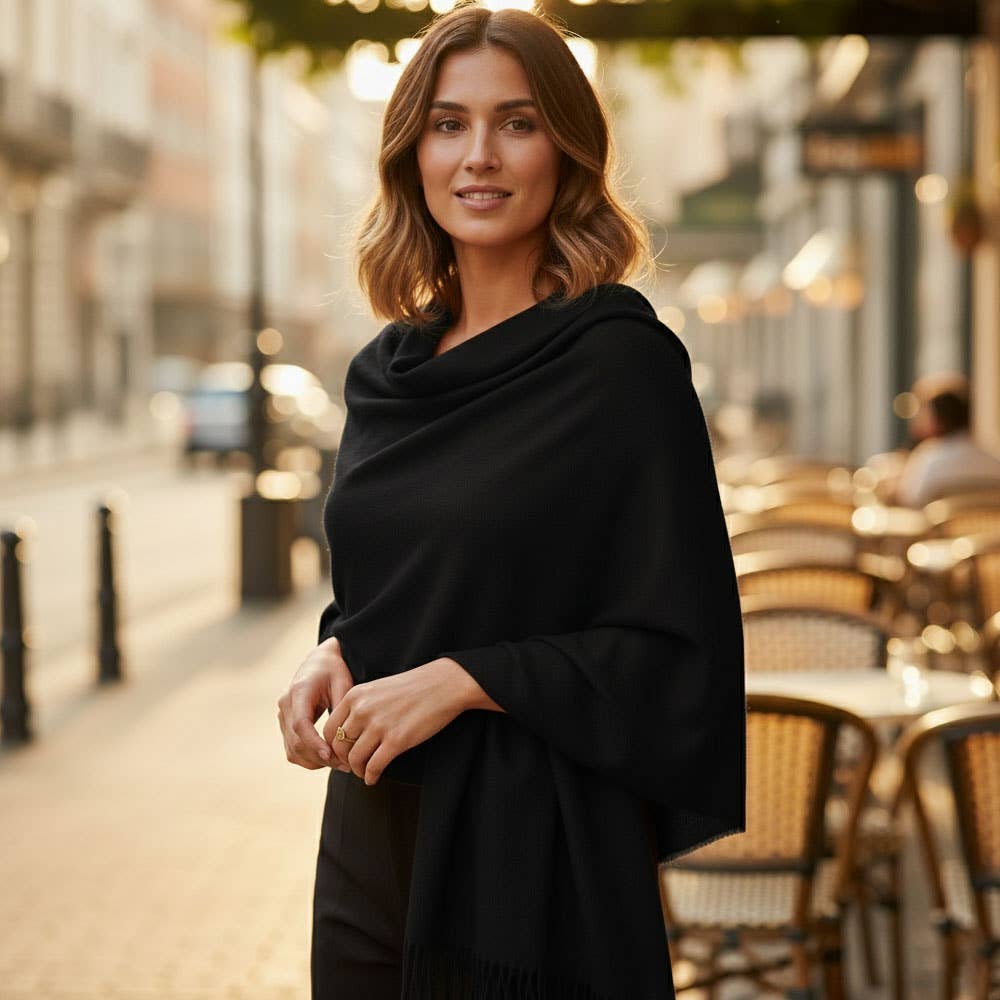 Sensibling Corp. - Wholesale Scarf - Women's - Solid Cashmere Blend Soft Wrap Shawl Scarf37