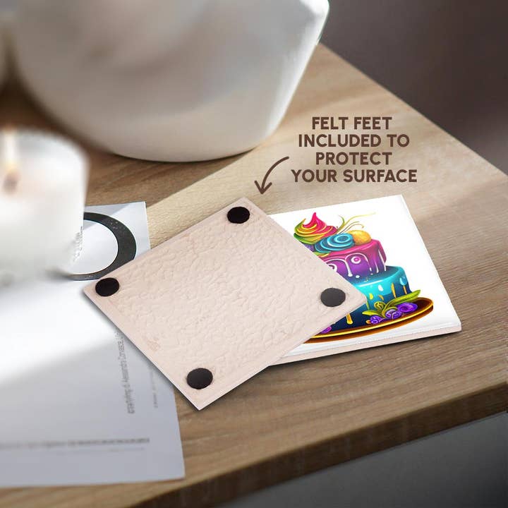 3dRose - Wholesale Coasters - 3dRose, Colorful and Fun Two Layer Cake Illustration, Coaster3