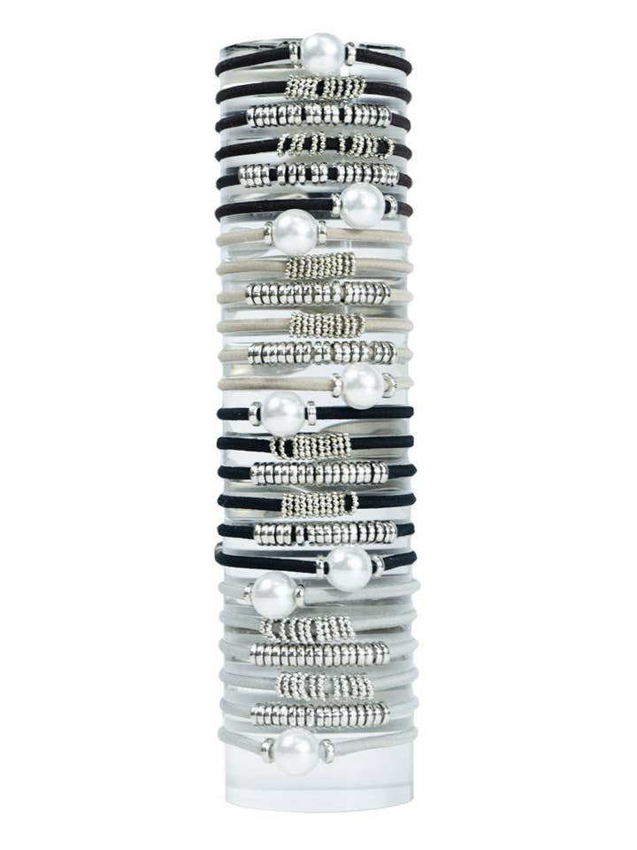 SORTIERTE HERBST-WINTER-MIX & MATCH - Armband/Haargummis 24 Stk. - SCHATTIERUNG für den Großhandel von By Lilla