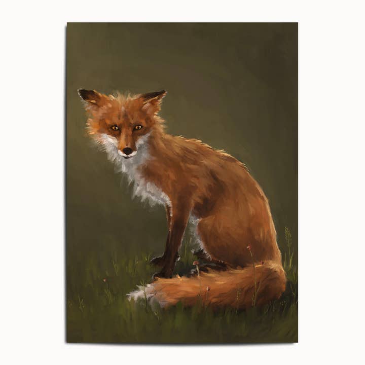 The Ugly Cat Studio - Wholesale Art Print - Forest Fox Oil Painting rt Print1