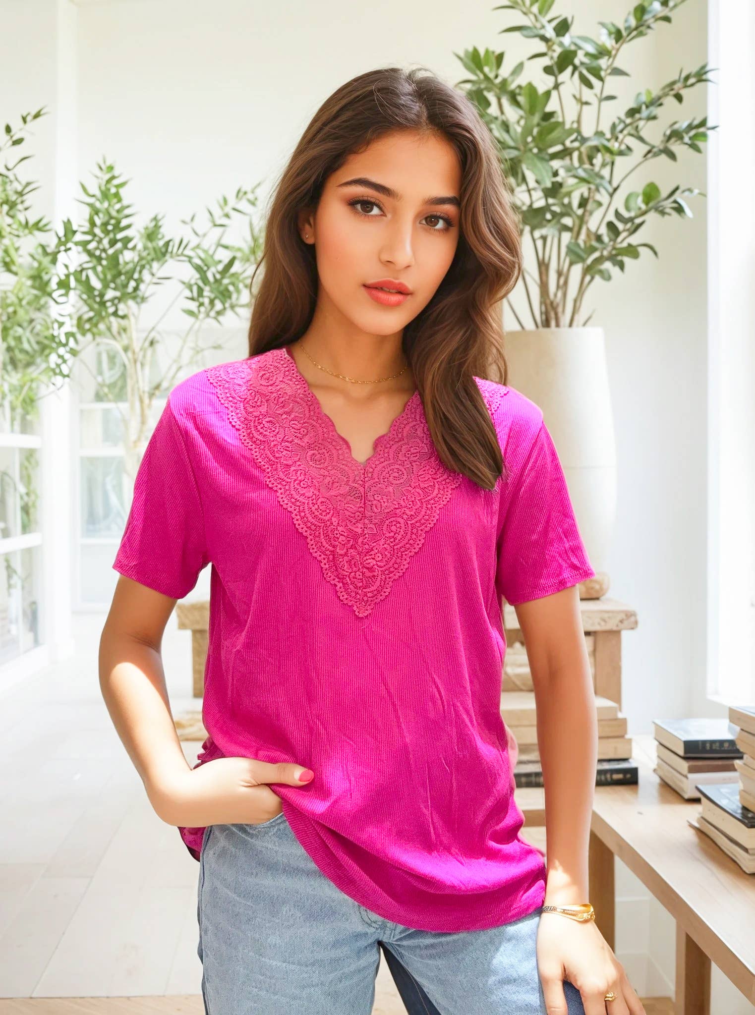 ZAFA PARIS - Wholesale Blouse - Women's - 80F01H47-T-shirt designed in extra stretch viscose7