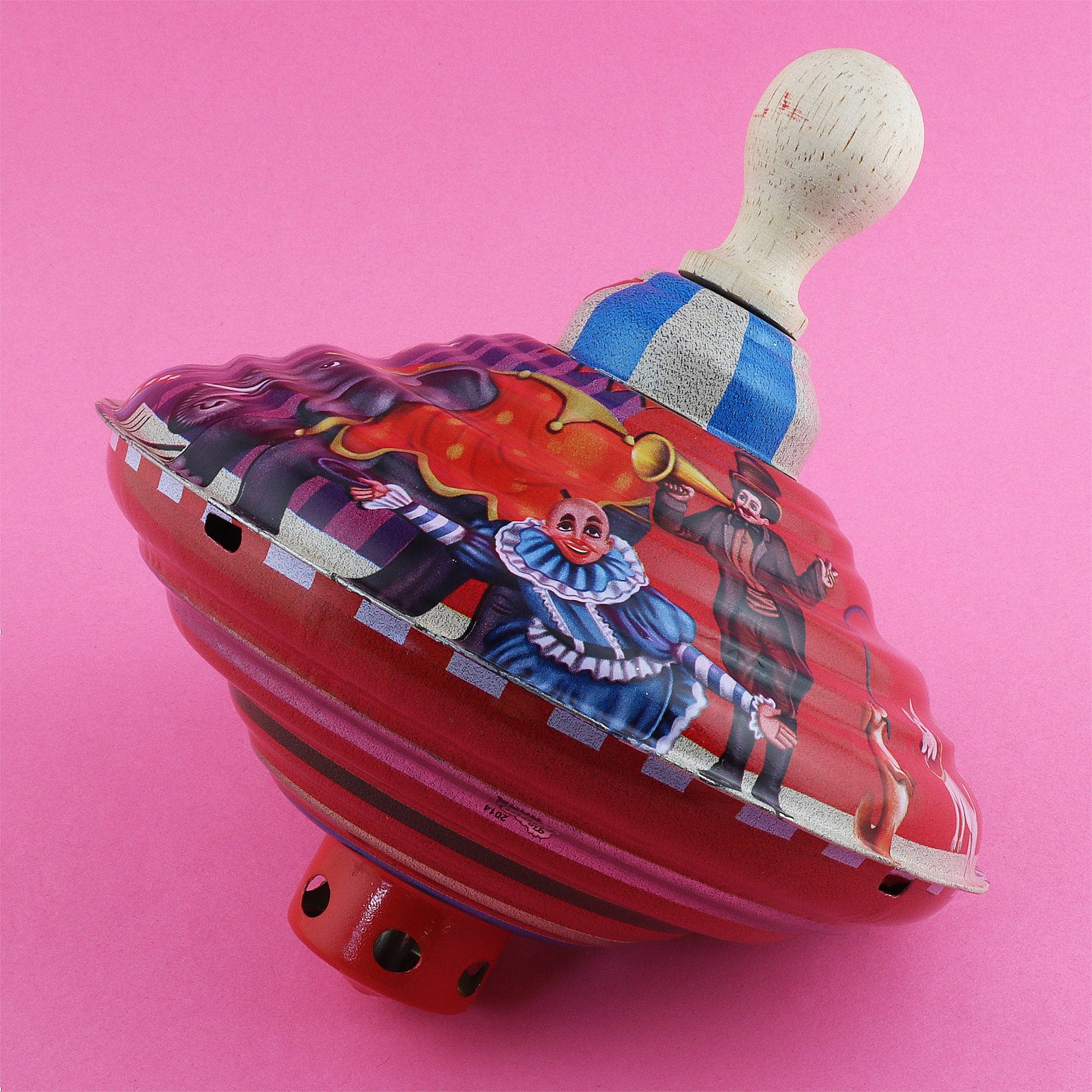 Tribal Trade GmbH – wholesale Decorative figurine – Tin toy gyro hum gyro pump gyro large red6