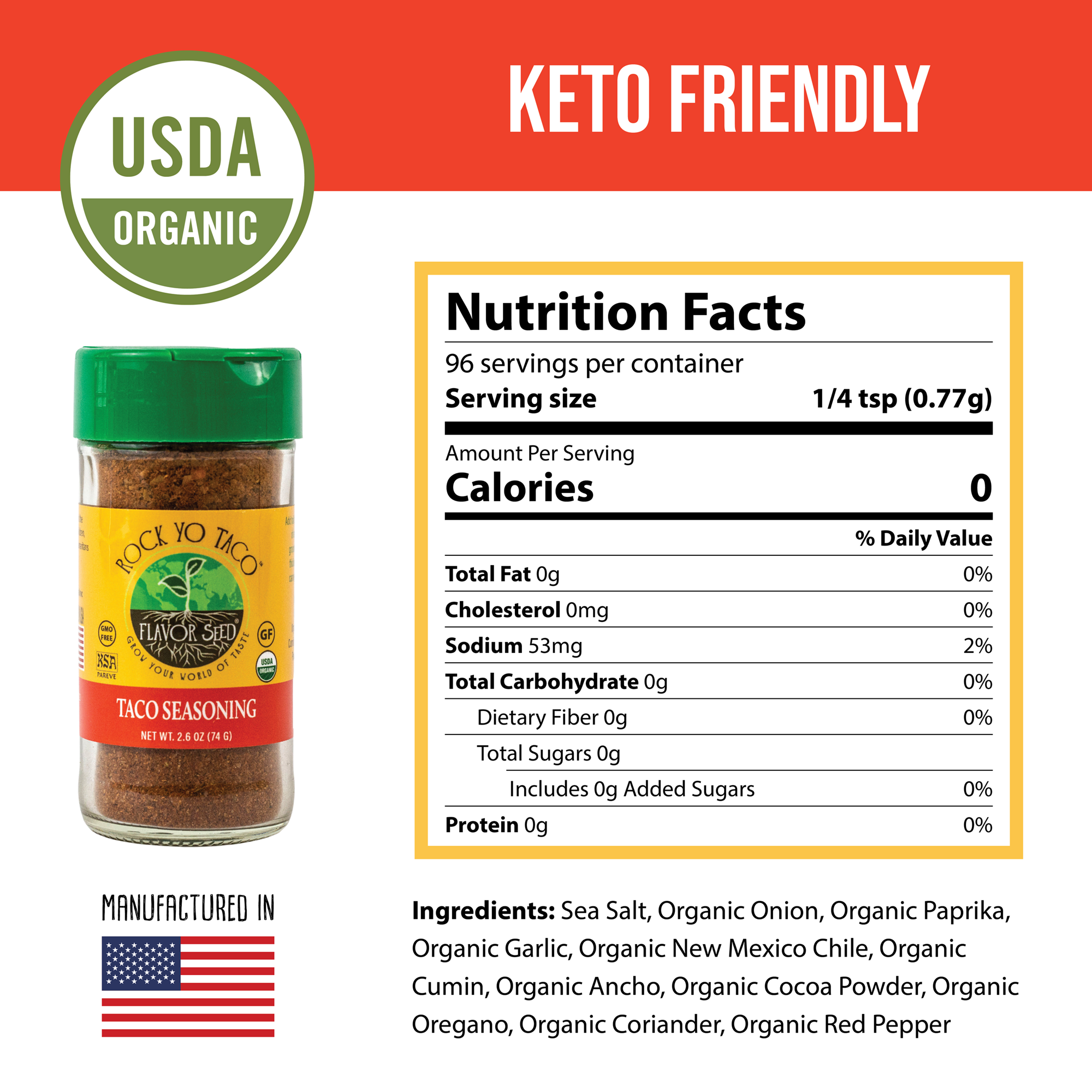 Flavor Seed - Wholesale Dried Spice Mix - Rock Yo' Taco Organic Taco Seasoning Mix5