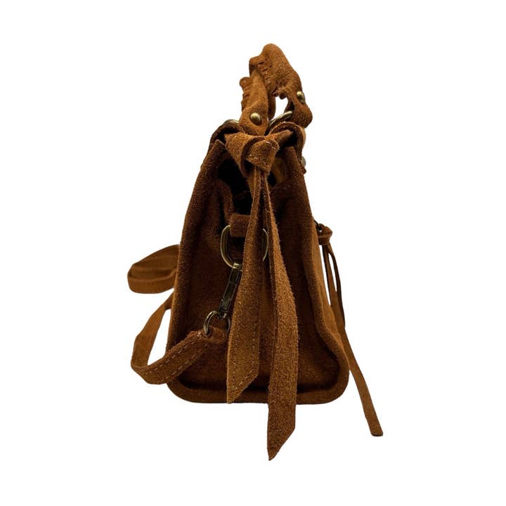 OLAYA SUEDE LEATHER HANDBAG for wholesale by Louisa lee