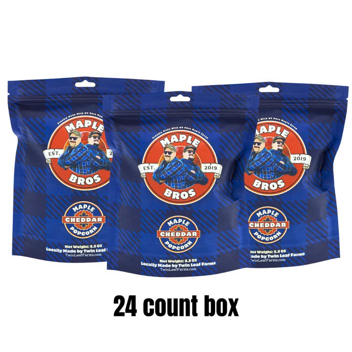 Twin Leaf Farms - Wholesale Popcorn - Maple Bros Maple Popcorn 24 count Case2