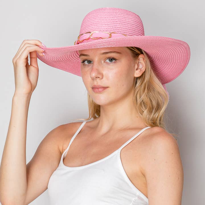 Floppy Oversized Wide Brim Straw Woven Sun Hat for wholesale by SP Sophia Collection