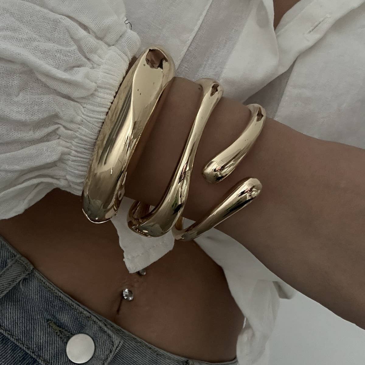 ACCITY - Wholesale Cuff Bracelet - NEW DESIGN FASHION TREND METAL SMOOTH BRACELET_CWMM308112