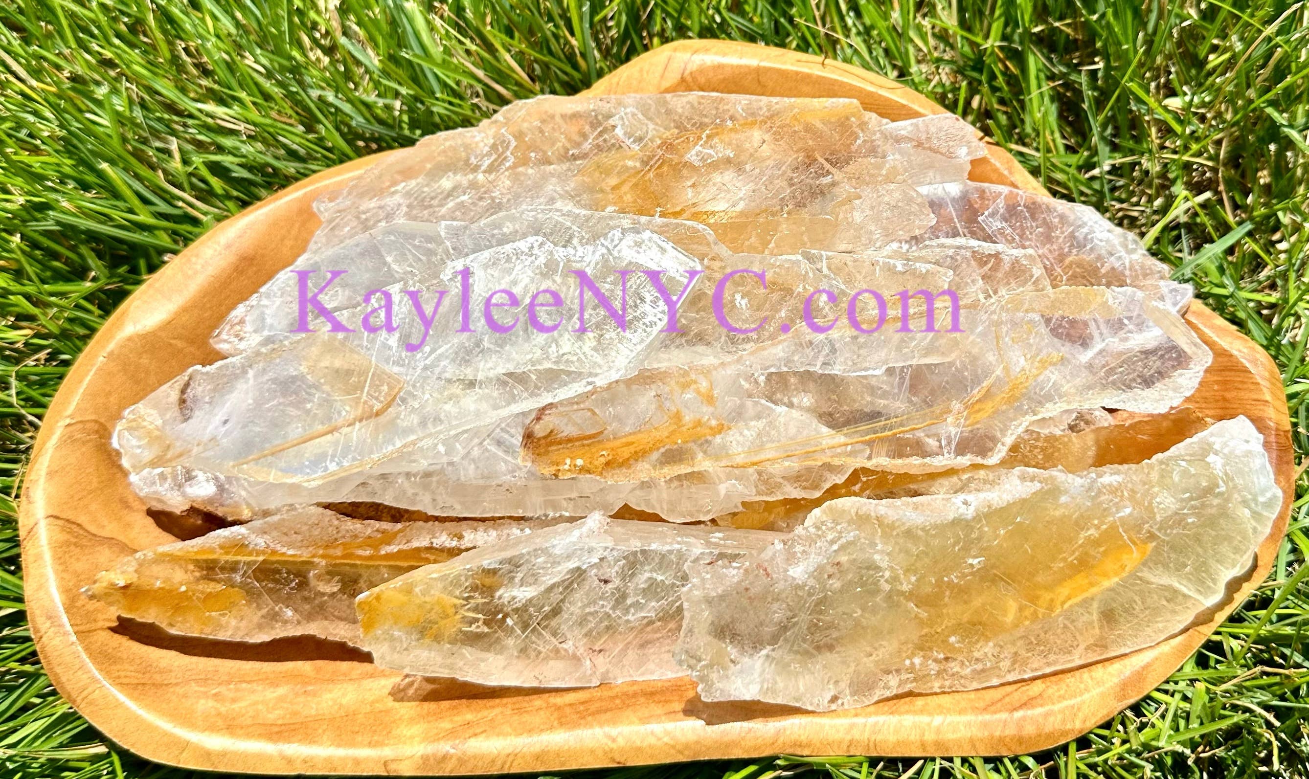 KayleeNYC - Wholesale Spiritual Stone/Crystal - 2 Lbs Natural Golden Phantom Selenite Crystal Raw Healing1