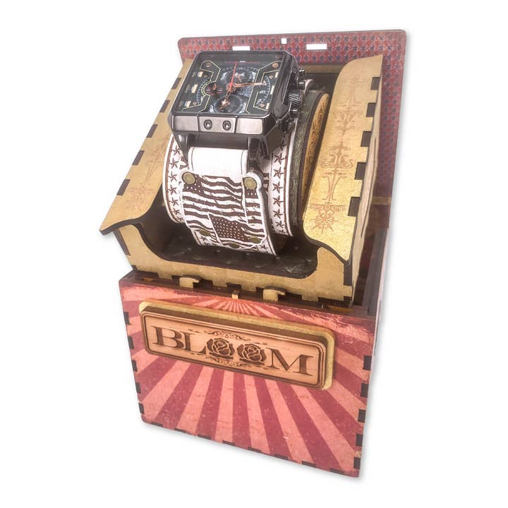 OLD GLORY XXXVII-MENS HAND MADE-FULL GRAIN LEATHER-WATCH for wholesale by TODD BLOOM