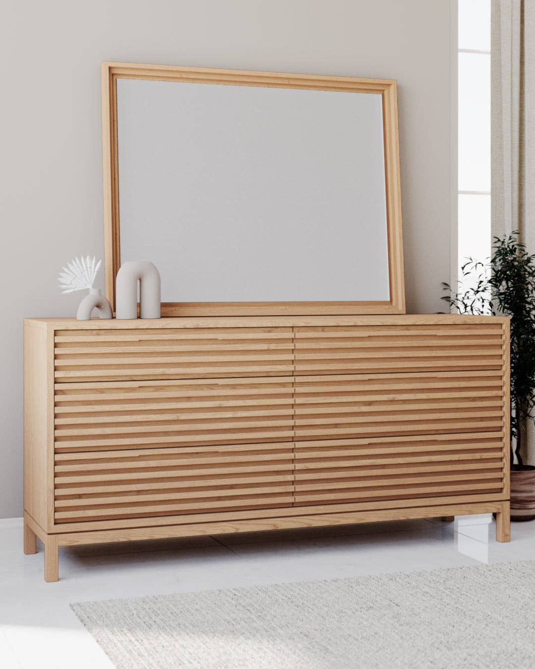 Modus Furniture International - Wholesale Bedroom Furniture - Tanner Six Drawer Ash Wood Dresser in Flaxen