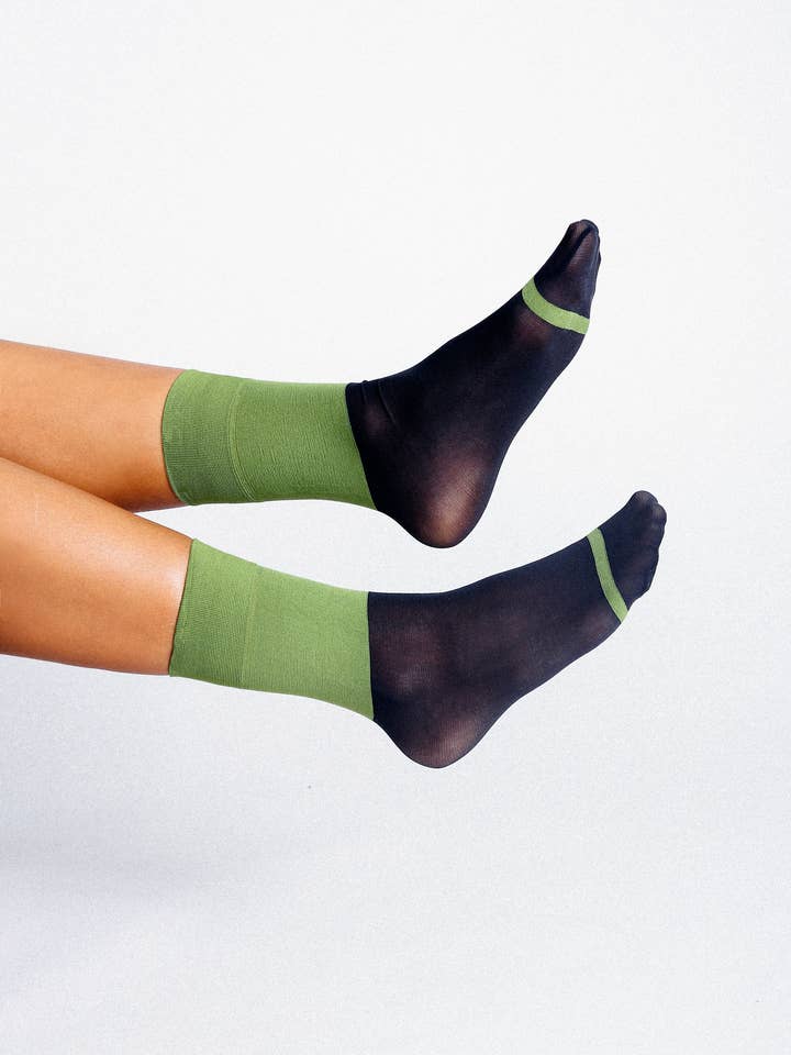 Lily Color Block Nylon Ankle Sock for wholesale by Tailored Union