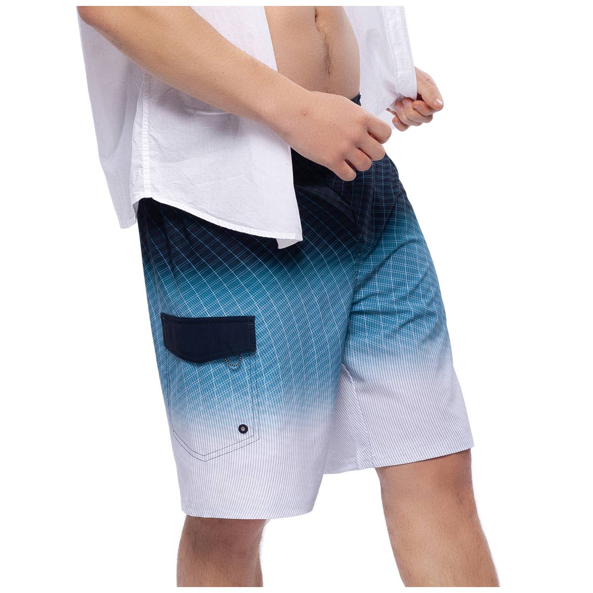 Rokka & Rolla - Wholesale Swim Shorts - Men's - Men's 9" Half Elastic Waist Board Swim Shorts Swimwear6