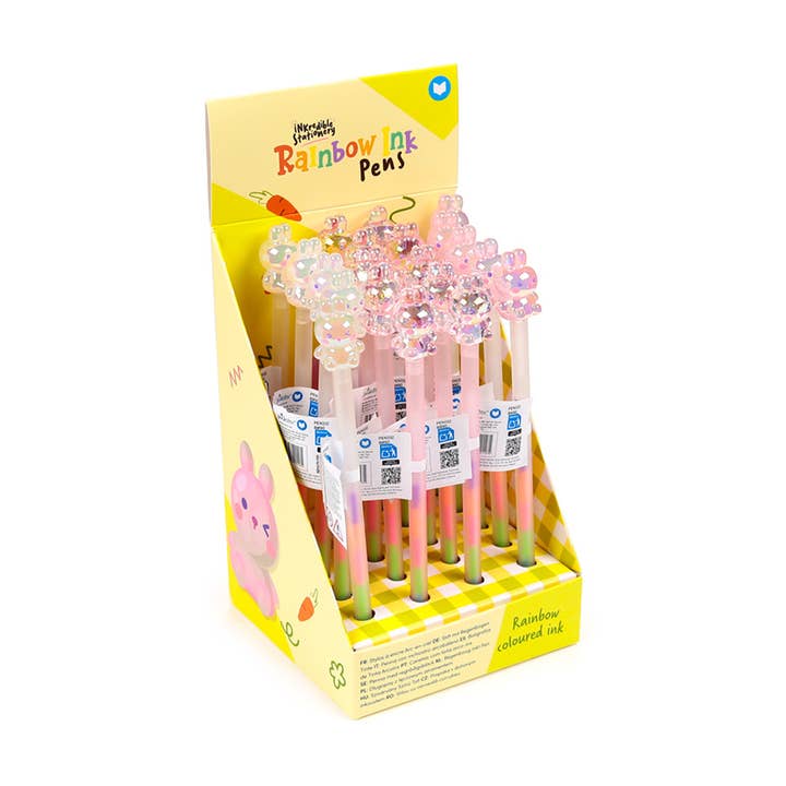 Springtime Bunny Rabbit Rainbow Ink Pen for wholesale by Puckator Ltd