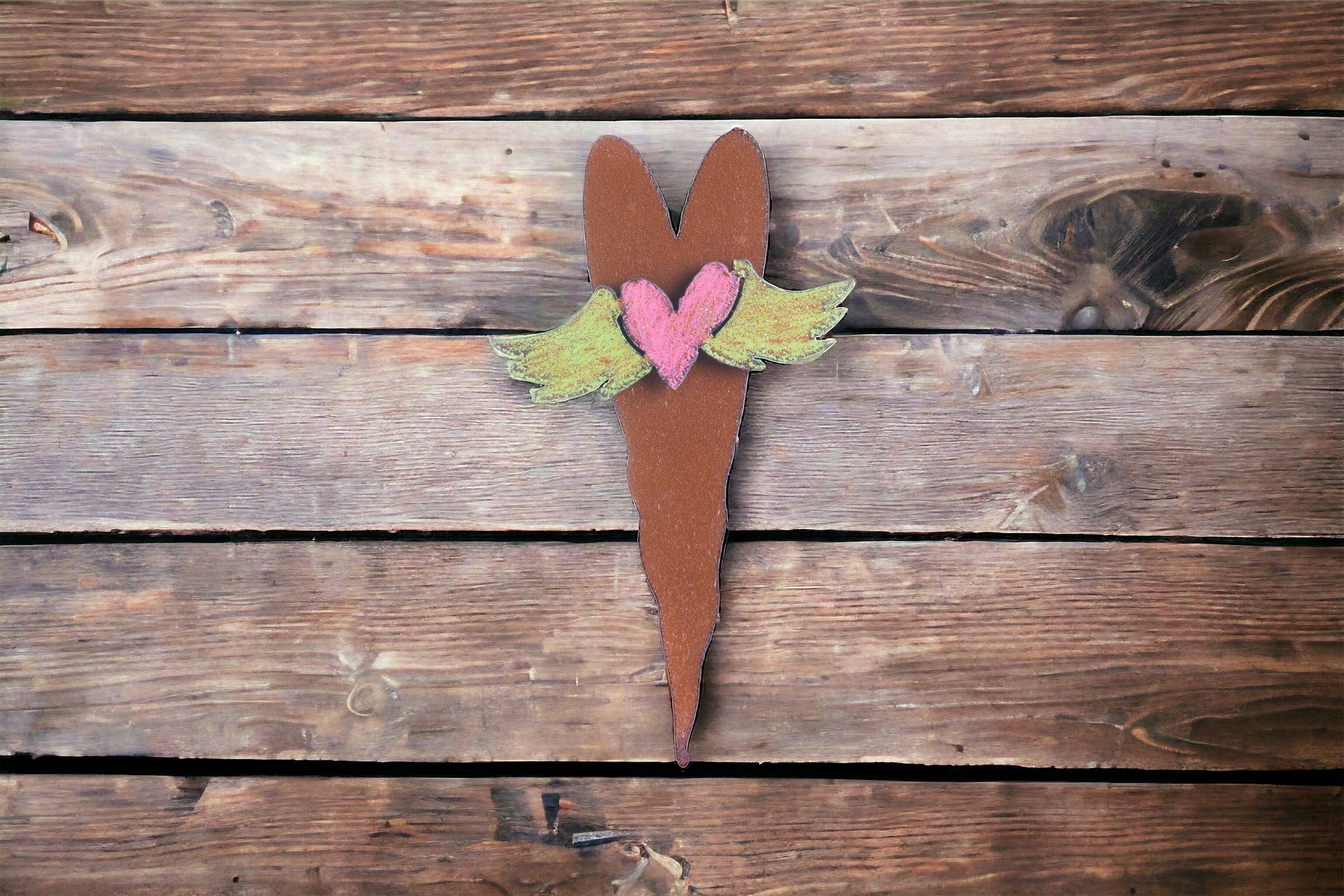 Whimsies - Vendita all'ingrosso Decorazione da parete 3D - Cuore da appendere a parete, in metallo rustico, stravagante, USA2