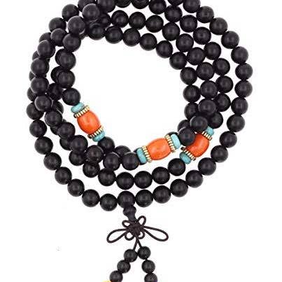 Mandala Crafts - Wholesale Prayer Beads Necklace - Mandala Crafts Natural Wood 108 Mala Prayer Beads Necklace, Bracelet from for Meditation, Yoga