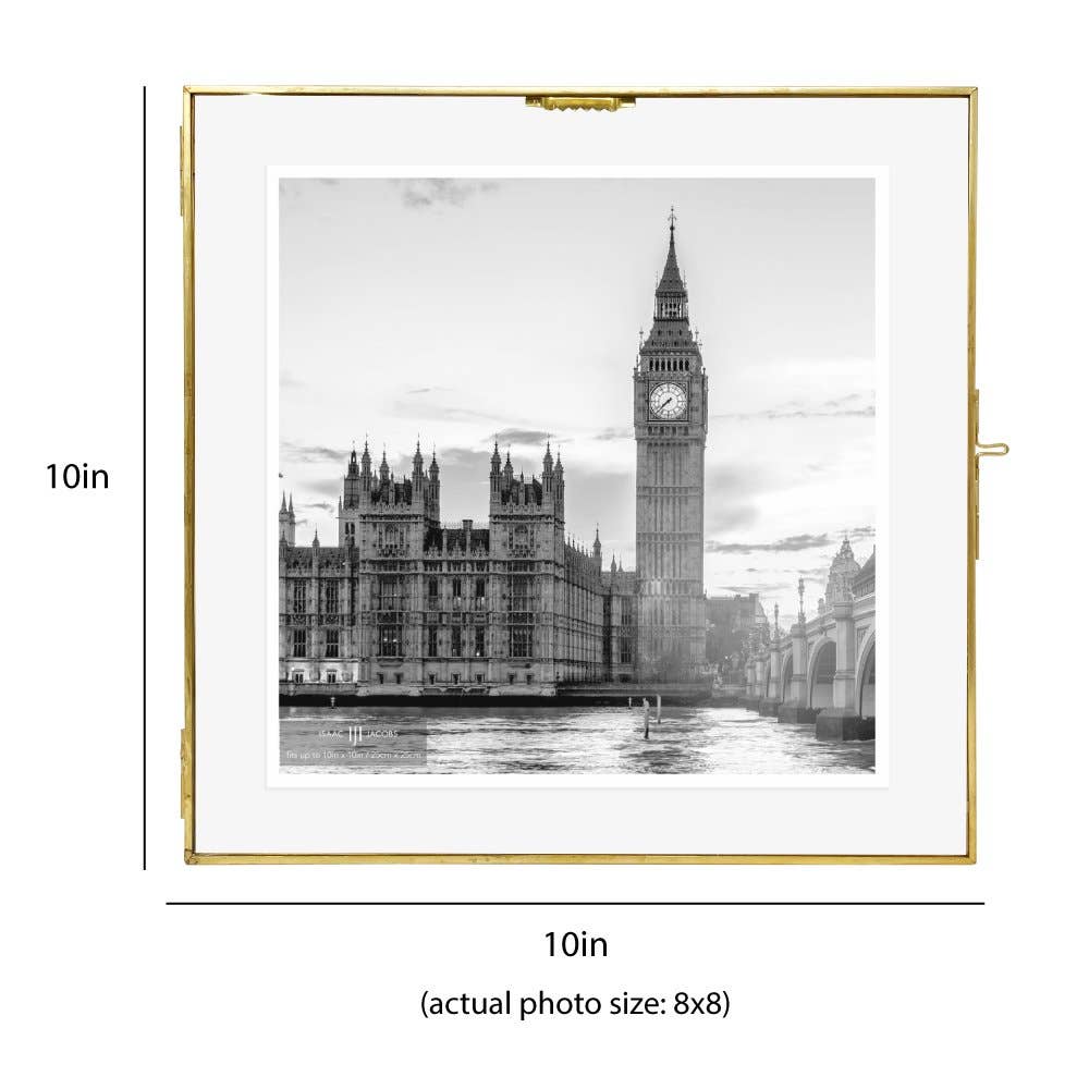 Ouro antigo Moldura Suspensa de Latão e Vidro Estilo Vintage Isaac Jacobs para venda a revendedores na Faire1