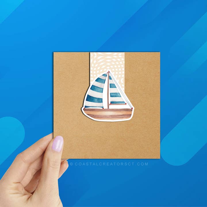 Coastal Creators of Connecticut - Wholesale Bookmark - Seagull Sail Boat Reversible Magnetic Bookmark (Packaged)