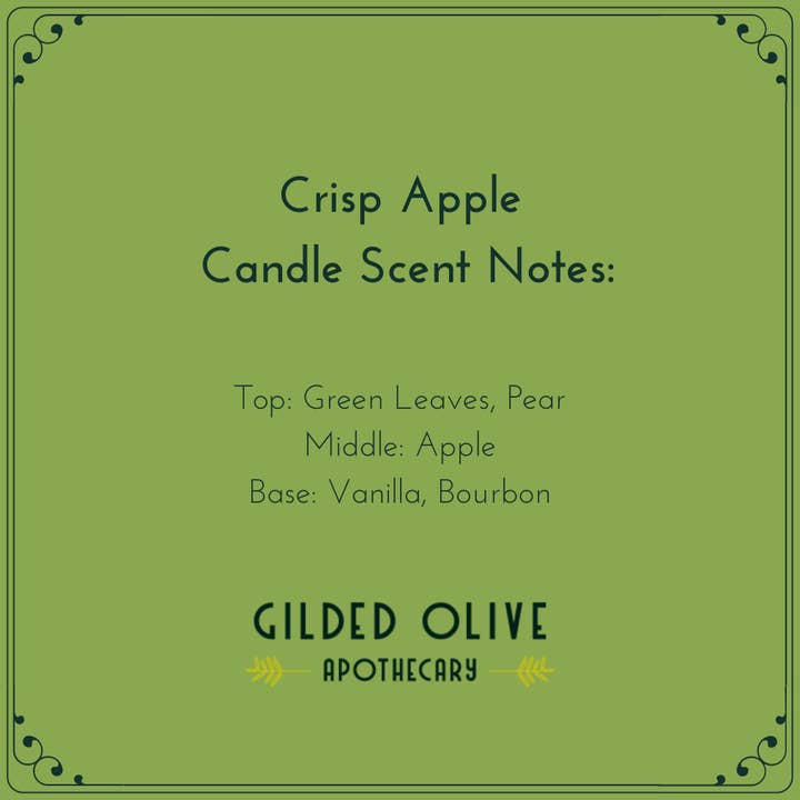 Gilded Olive Apothecary - Wholesale Jar/Filled Candle - Soy Candle – Crisp Apple – Apple, Pear & Vanilla Bourbon6