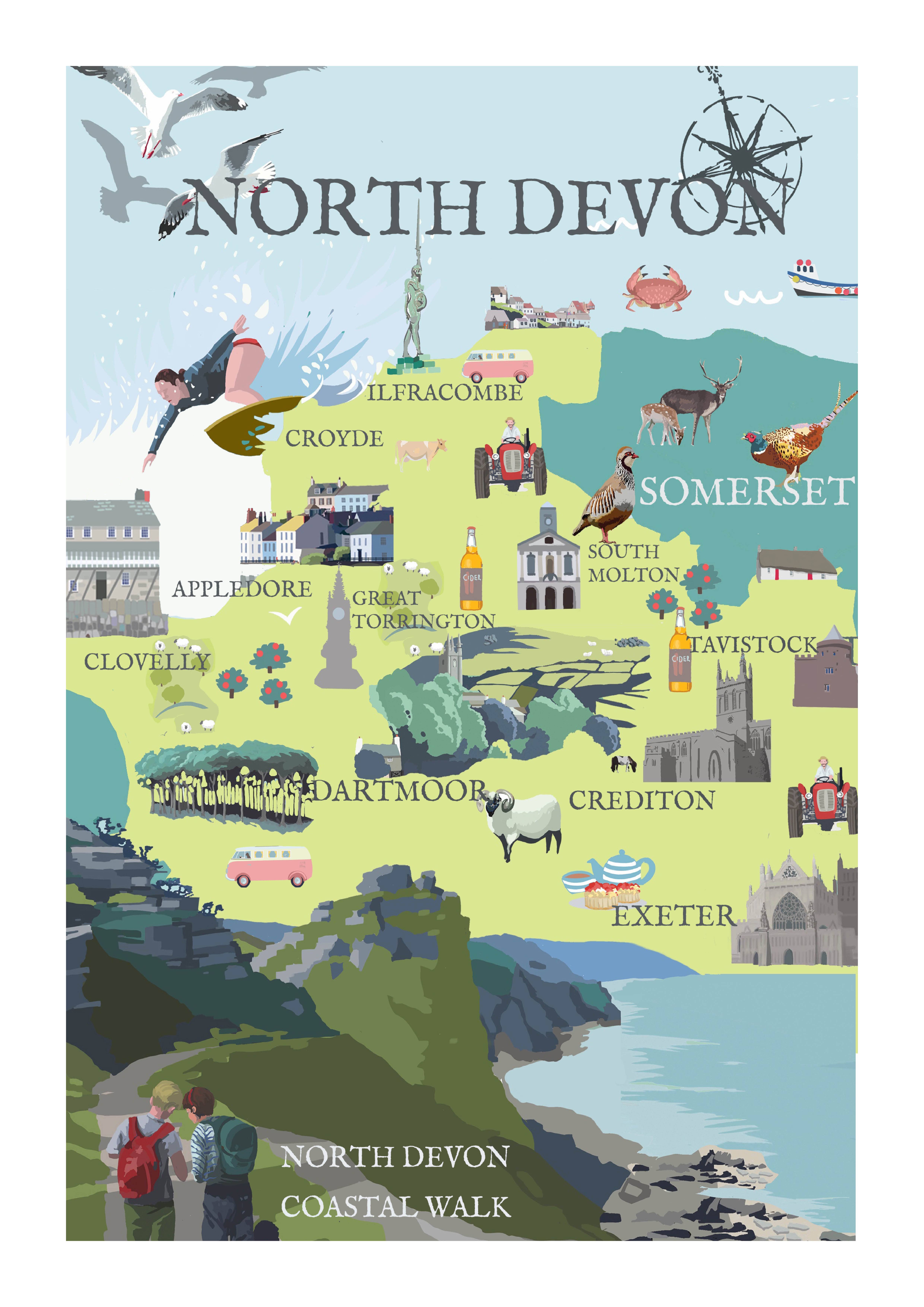 BETTY BOYNS MAPS - Vendita all'ingrosso Calamite - Magnete da Frigo con Mappa Illustrata8