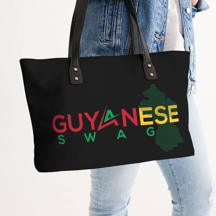 Guyanese Swag - Wholesale Tote Bag - Women's - Guyanese Swag Guyana Map Stylish Tote Bag