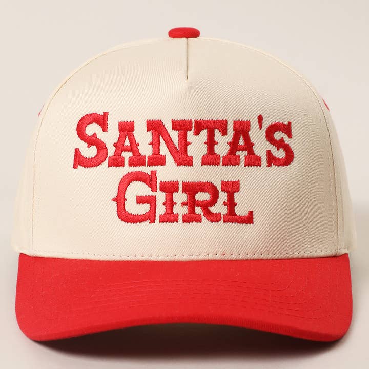 Fashion City - Wholesale Trucker Hat - Unisex - SANTA'S GIRL Embroidery Two-Tone Trucker Hat14