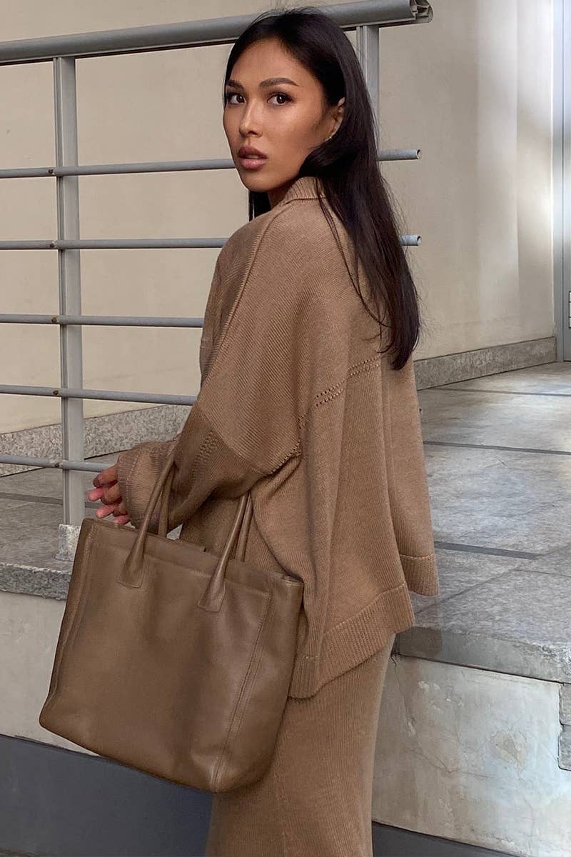 NINEXIS - Vente Ensemble haut et jupe - Femme - CWSS0750_ENSEMBLE DE JUPE-PULL À MANCHES LONGUES ET COL EN V TRICOTÉ6