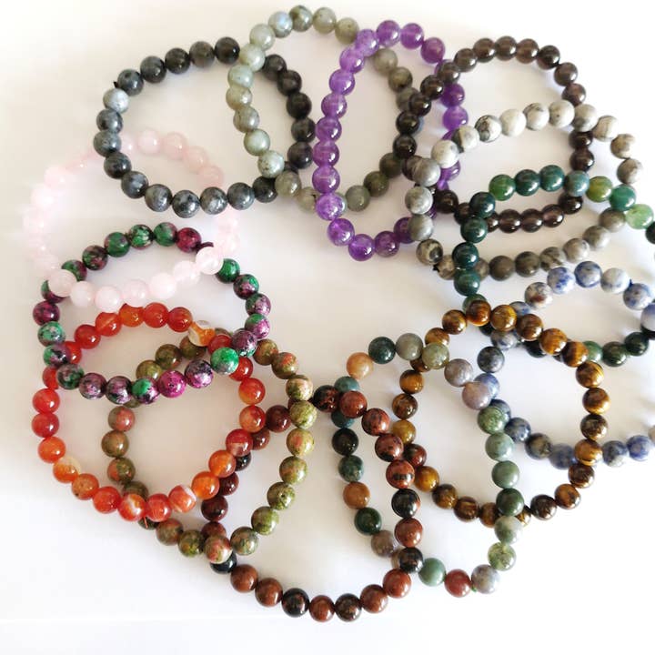 Bracelet extensible en cristal Sphere Gemstone avec carte d'information GRATUITE pour la vente par Rare Gear