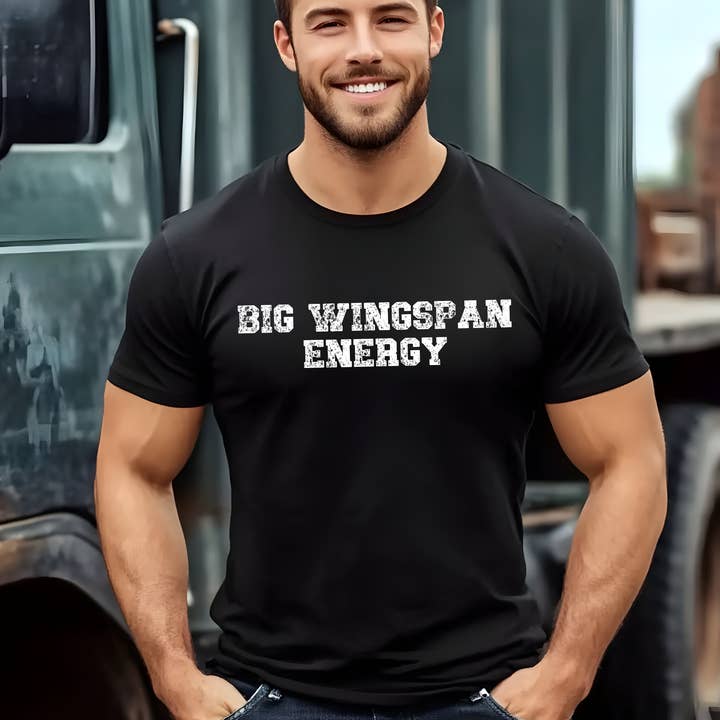 Big wingspan energy tee for wholesale by Fiction and Fibre