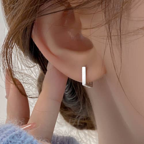 Créoles carrées en argent sterling 925 pour la vente par happyzzzsu