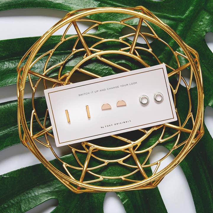 Foxy Originals - Wholesale Jewelry Set - Geo Stud Mix & Match Earring Set | Spring 20260