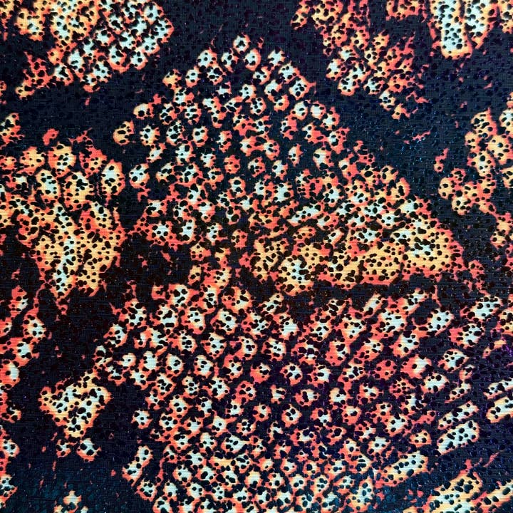 Spandex palace – Engroshandel Stofbolt – Stretch nylon spandex stof med skinnende anaconda print - løft dit look med eksotisk flair! | Spandex Palace
