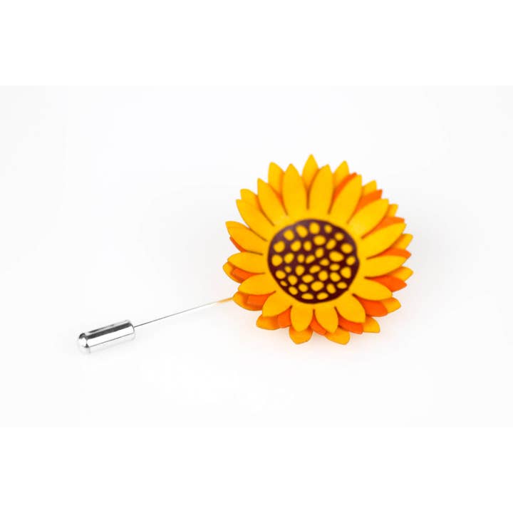 Sunflower Brooch for wholesale by Joyas de Papel