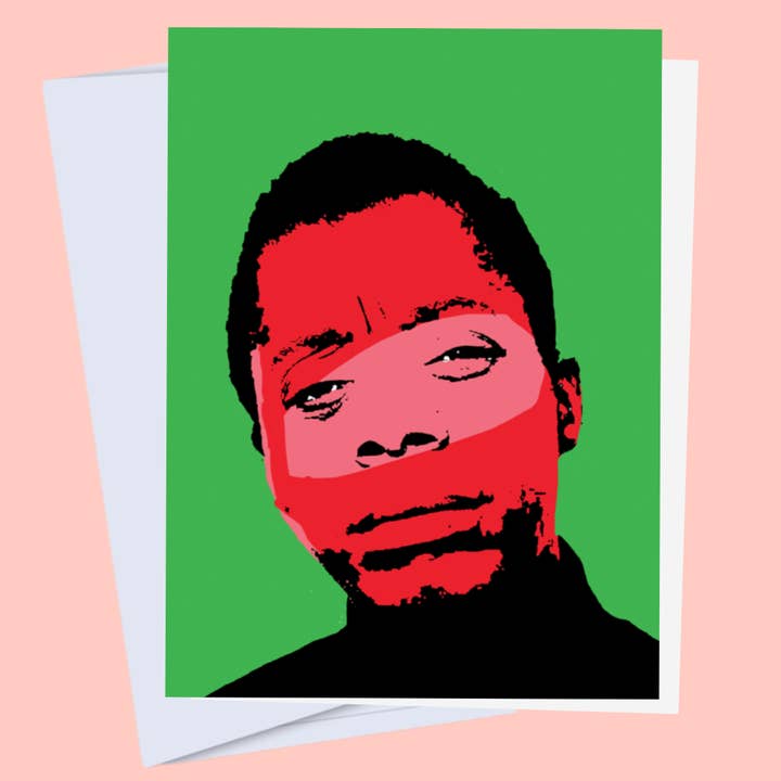 James Baldwin - Carte d'art noire emblématique pour les amateurs de livres pour la vente par CheerNotes Greeting Cards & Stationery