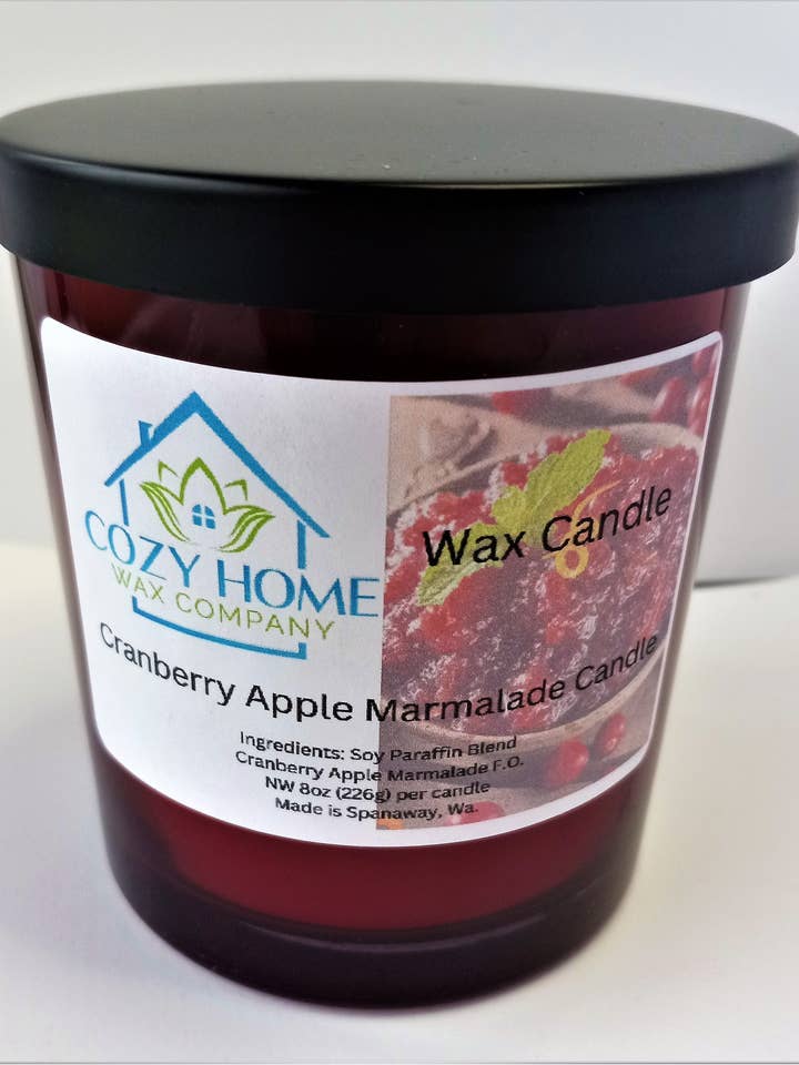 Cranberry Apple Marmalade Candle 8oz for wholesale by Cozy Home Wax Company