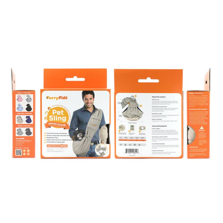 Furry Fido Pet Supplies - Wholesale Pet carrier – Cat/dog - Furry Fido Khaki Adjustable Pocket Pet Sling4
